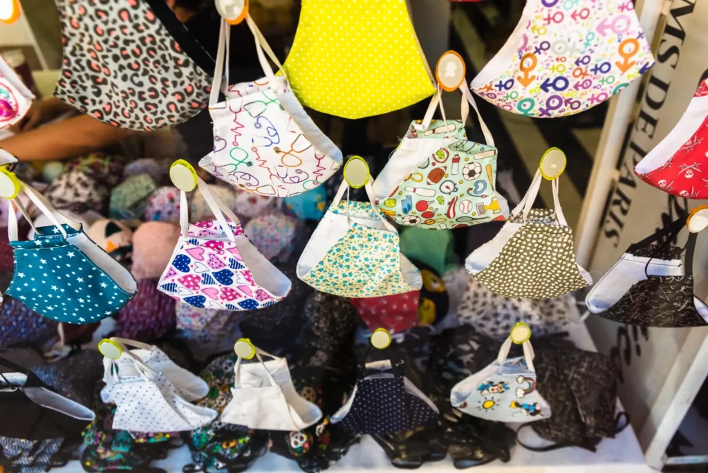 shop window of a handmade fabric mask to protect a 2026 01 05 22 49 11 utc