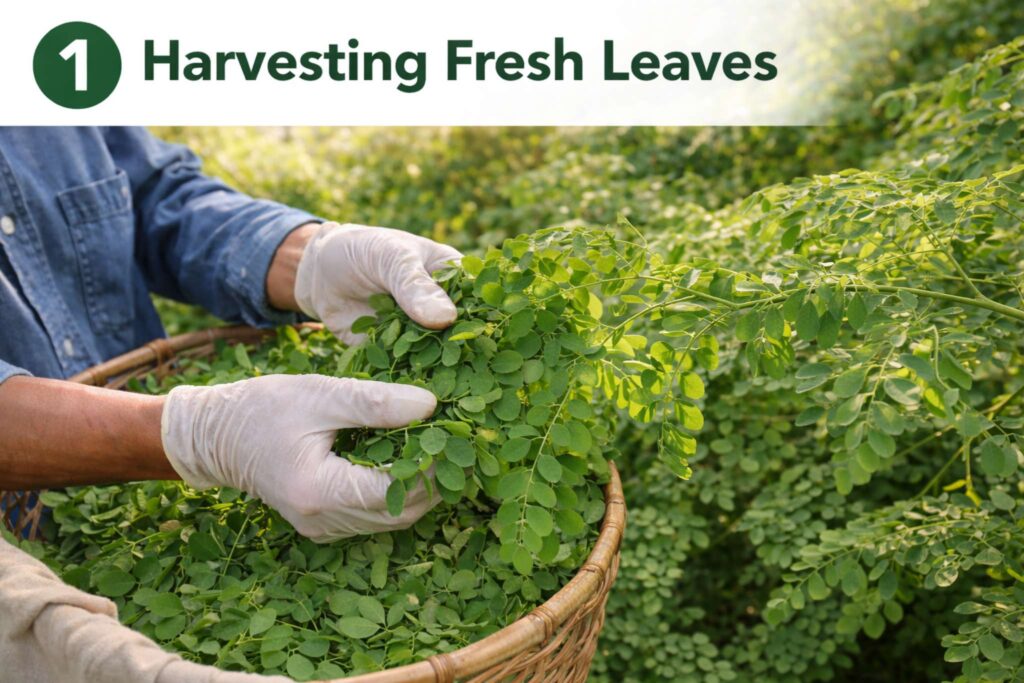 Morinda Powder moringa harvesting under 300kb